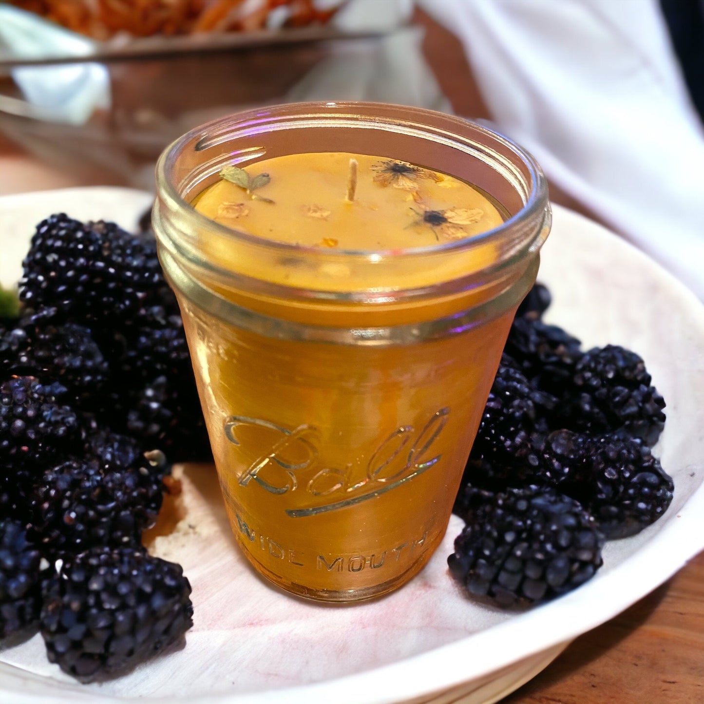 Black Raspberry Flower Candle