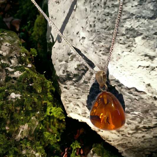 Baltic Amber Drop Pendant #002