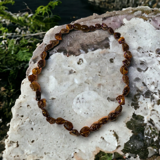Baltic Green Amber Small Necklace #002