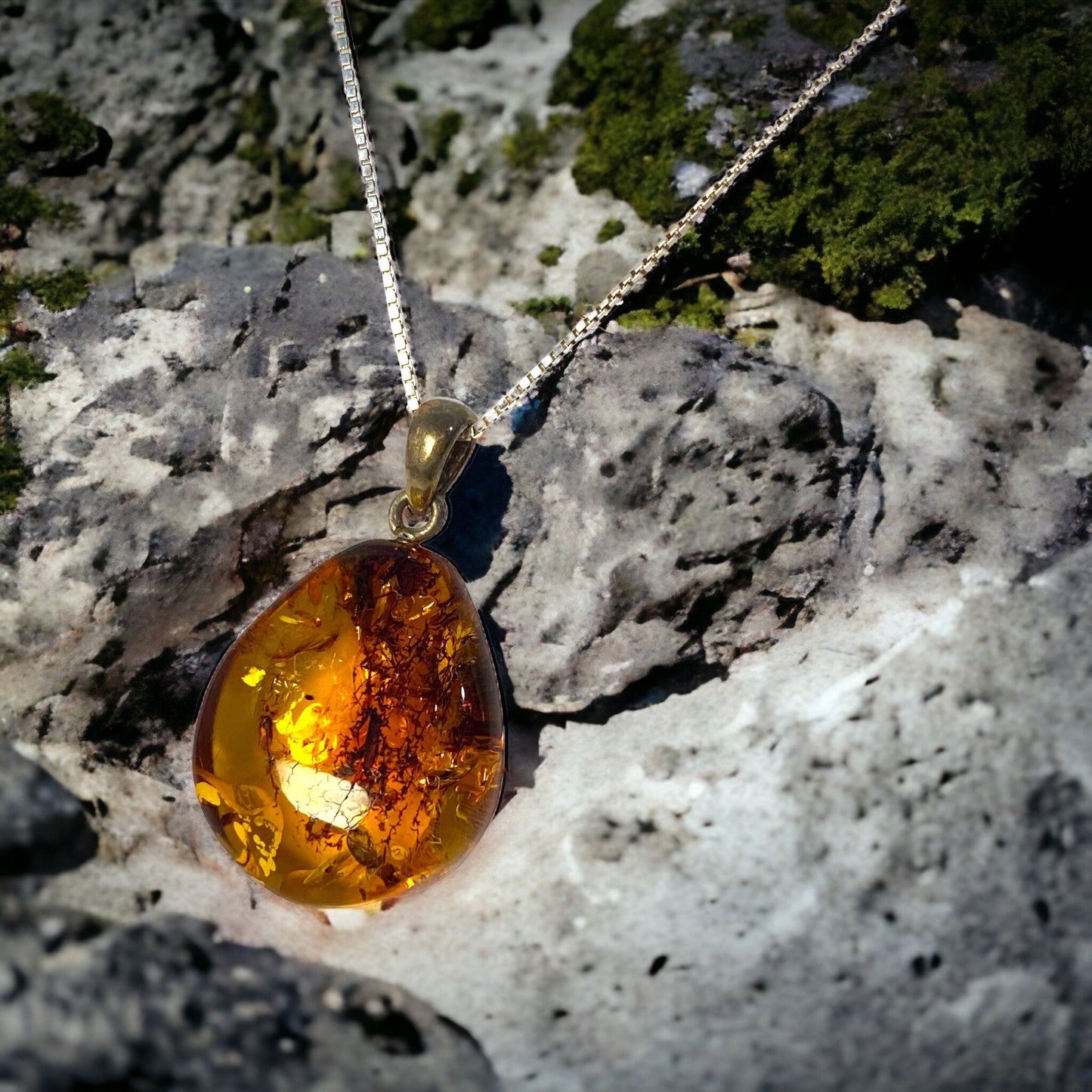 Baltic Amber Drop Pendant #001